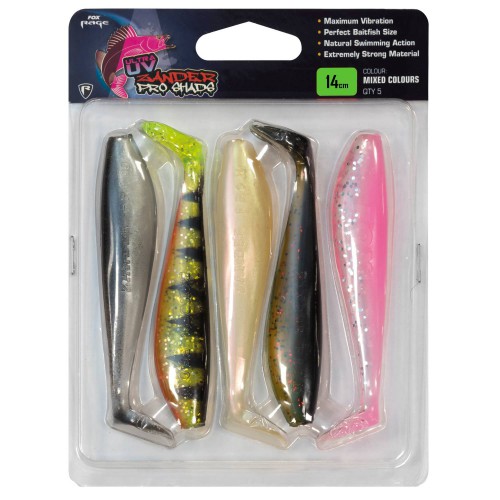 Fox Rage Zander Pro Shad UV Mixed Colour Packs 12 cm