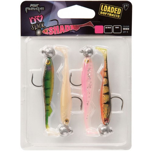 Fox Rage Slick Shad Loaded UV Mixed Colour Packs 5 Gr – Size 1/0 – 7 cm