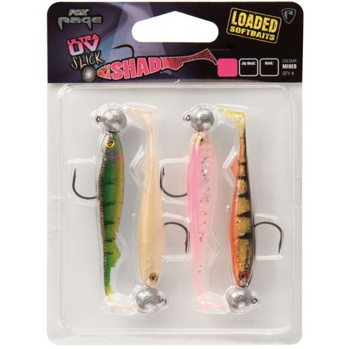 Fox Rage Slick Shad Loaded UV Mixed Colour Packs 7 Gr – Size 2/0 – 9 cm