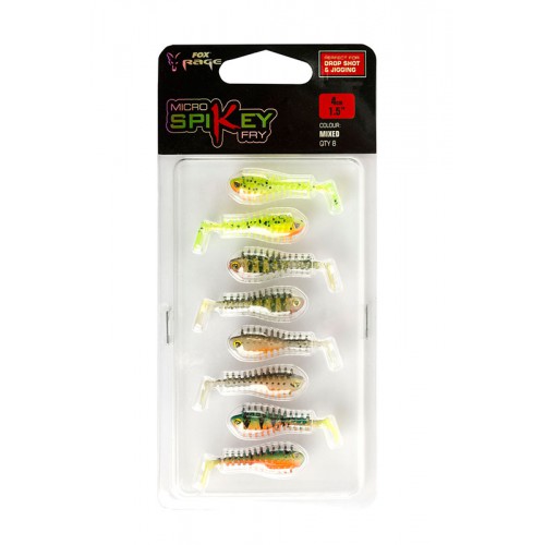 Fox Rage Micro Spikey Fry UV Mixed Colour Pack 4 cm