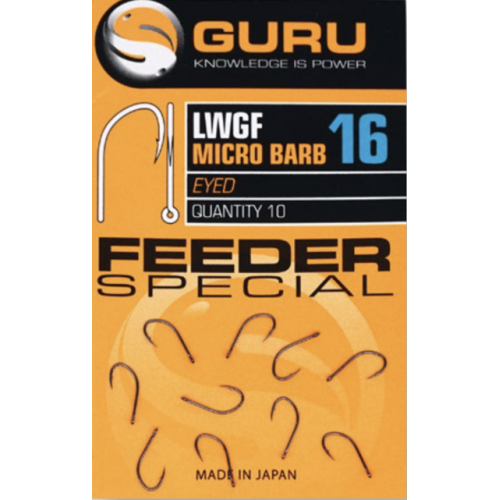 Guru LWG Feeder Special Eyed Size 18 Barbed Hook