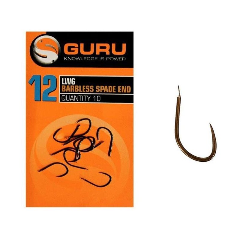 Guru LWG Spade End Barbless Hook Size 14