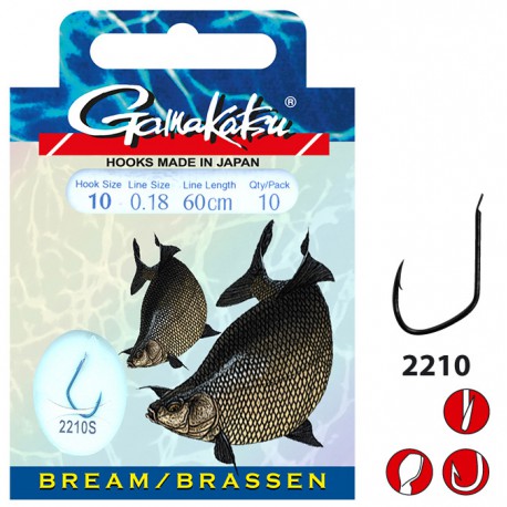 Gamakatsu Onderlijn Bream LS-2210 0.18 mm – 60 cm - Size 8