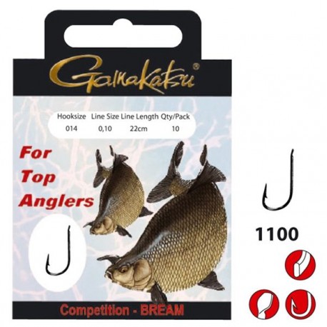 Gamakatsu Onderlijn Competition Bream LS-1100 0.10 mm – 22 cm - Size 20