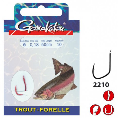 Gamakatsu Onderlijn Trout LS-2210 0.16 mm – 45 cm – Size 10