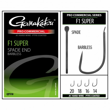 Cresta Size 16 F1 Super Spade PRO Commercial Barbless Hook