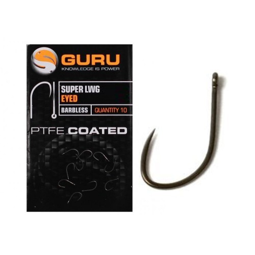 Guru Super LWG Eyed Size 12 Barbless Hook