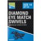 Preston Diamond EYE Match Swivels Size 10
