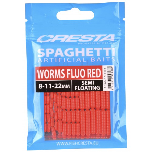 Cresta Worms Fluo Red Spaghetti