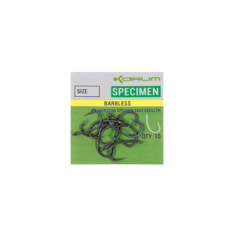 Korum Xpert Specimen Barbless Hook Size 10